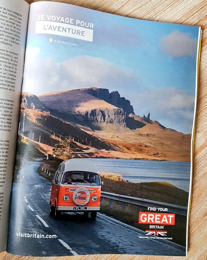 Campagne Visit Britain dans le magazine Télérama