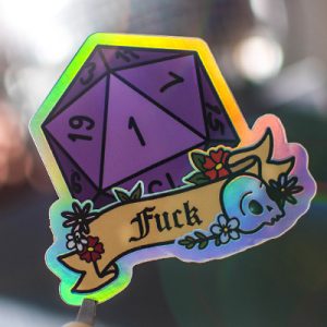 F*ck DnD dice - holographic sticker