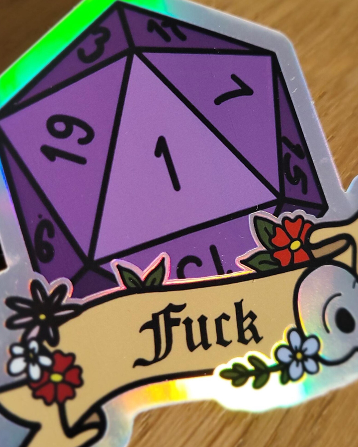Sticker D20 holographique
