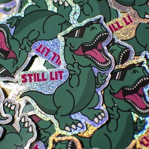 Cool dino - T-rex - glitter sticker