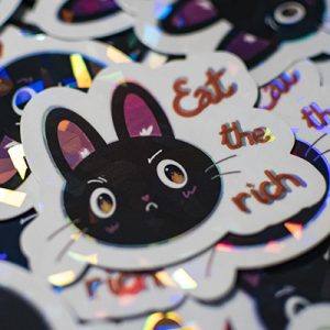 Eat the rich - holographic sticker