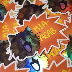 Mia-ACAB cat - holographic sticker